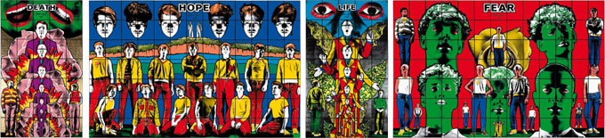 Gilbert & George, "Death, Hope, Life, Fear", 2012   SOLD OUT