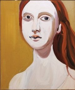 Chantal Joffe, Red Head on Ochre, 2012.