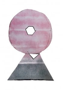 Daniel Dezeuze, Gaze peinte et découpée, 2014