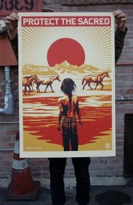 Shepard Fairey, Protect the Sacred, 2015.