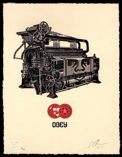 Shepard Fairey, Obey Loom Letterpress, 2015