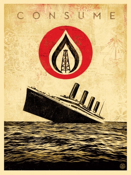 Shepard Fairey, Unsinkable Consumption, 2015