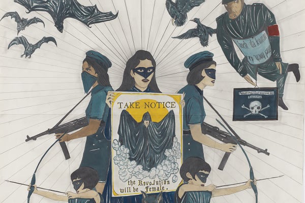 Marcel Dzama, The Revolution will be Female, 2017.