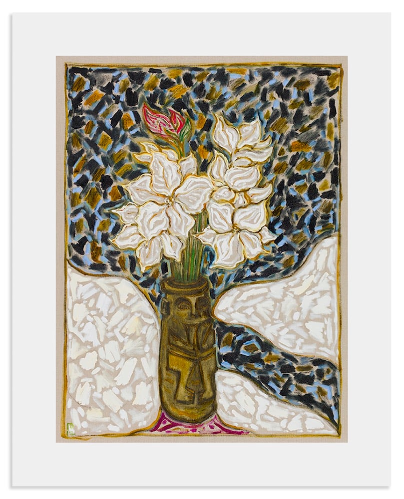 Billy Childish – Flowers In Mouth Puller Pot – 2017