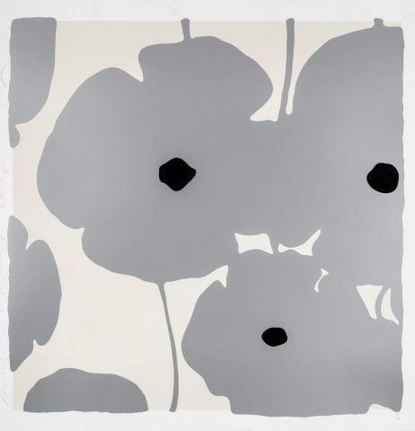 Donald Sultan – Poppies Silver – 2018