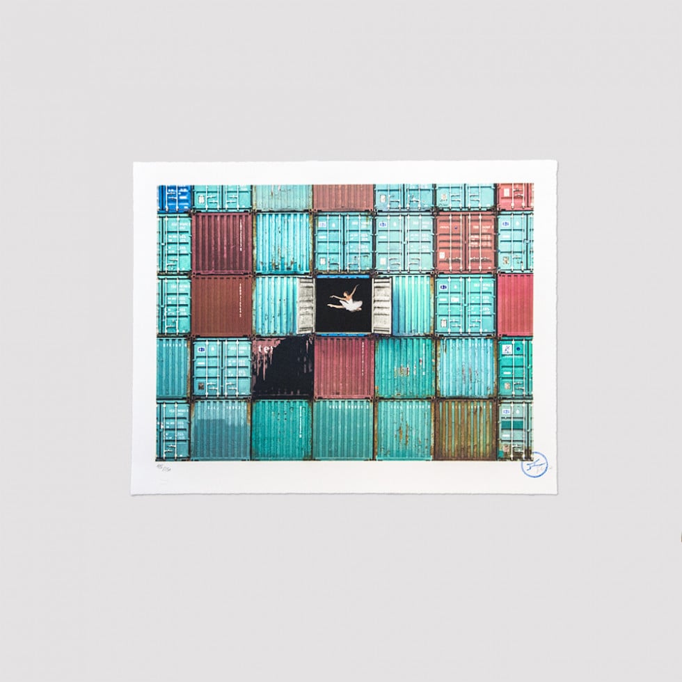 JR - The Ballerina Jumping In Containers, Le Havre, France, 2014 - 2018