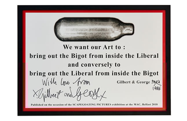 Gilbert & George - SCAPEGOATING PICTURES for Belfast - 2018 (Bigot)