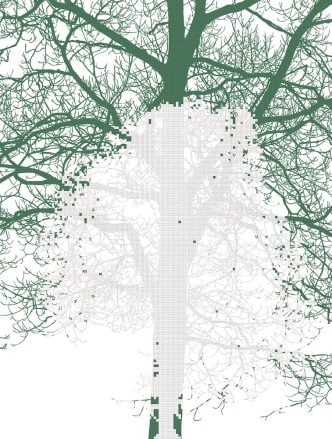Charles Gaines - Numbers and Trees: Tiergarten Print Series, #1 - 2018
