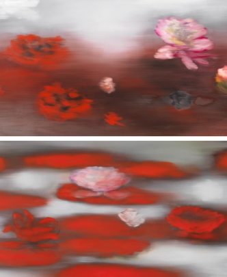 Ross Bleckner - The Water Lilies (C.M.) & Floating Red- 2019