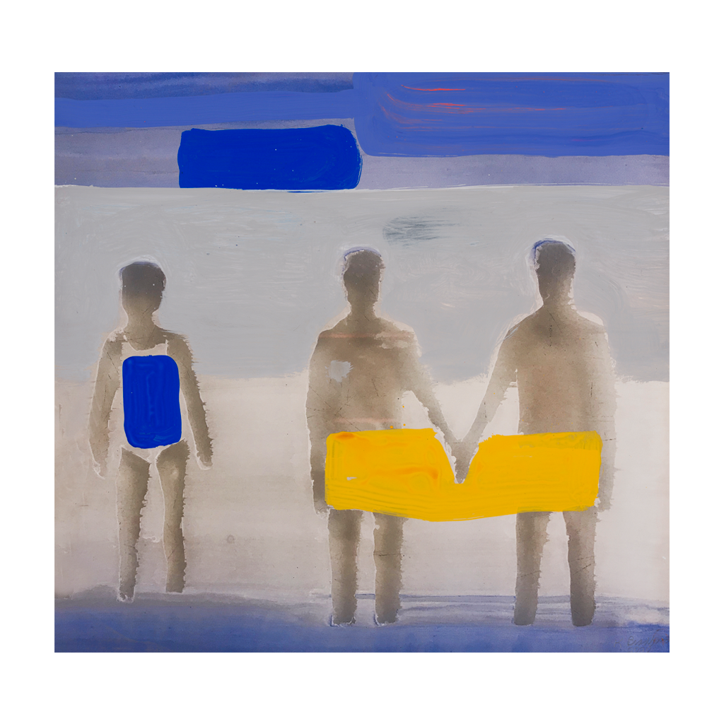 Katherine Bradford - Seaside, 1 Woman, 2 Men - 2020