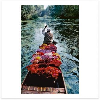 Flower Seller. Dal Lake, Srinagar, Kashmir. 1996.