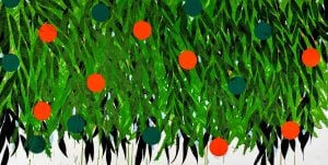 Donald Sultan - Orange and Green, June 17, 2021 - 2021
