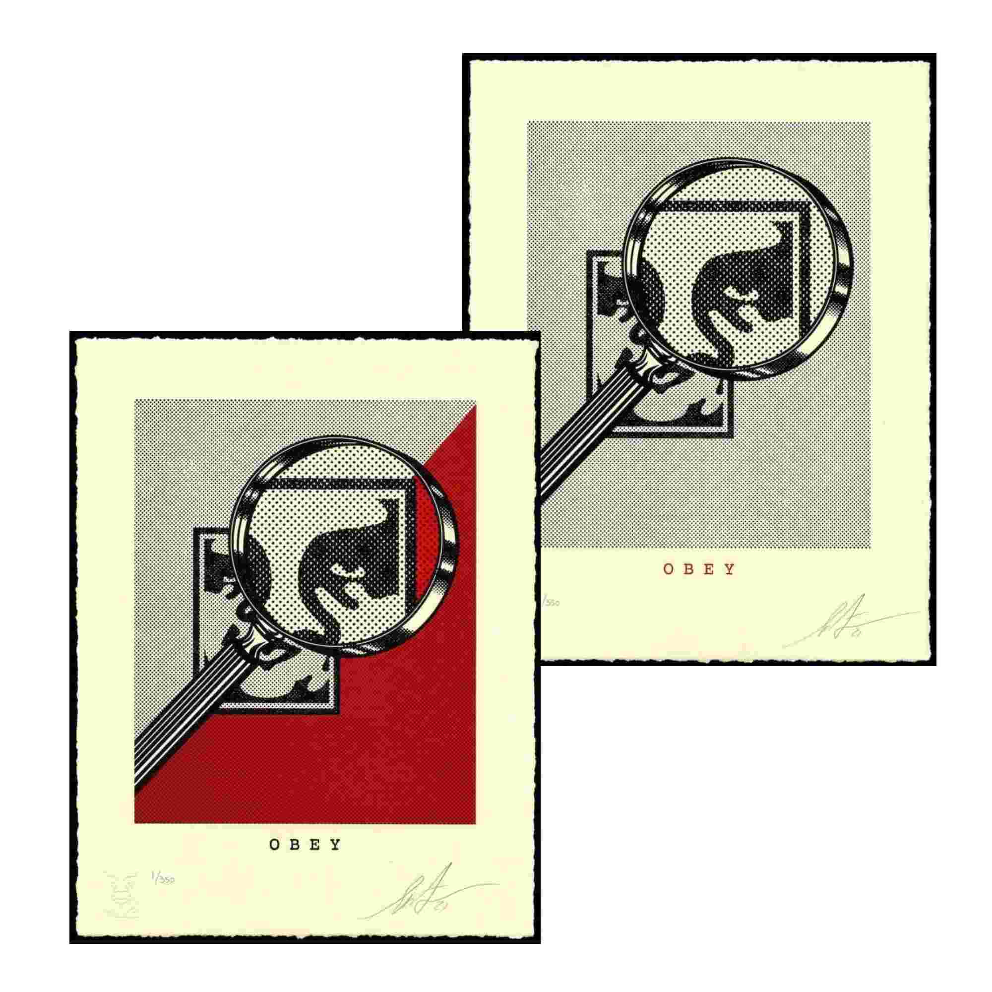 Shepard Fairey - OBEY MAGNIFYING GLASS - Red and Cream