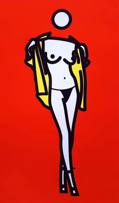 Julian Opie - Woman Taking Off Man's Shirt 5 - 2003