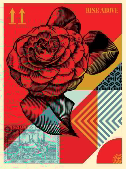 Shepard Fairey - Rise Above Flower