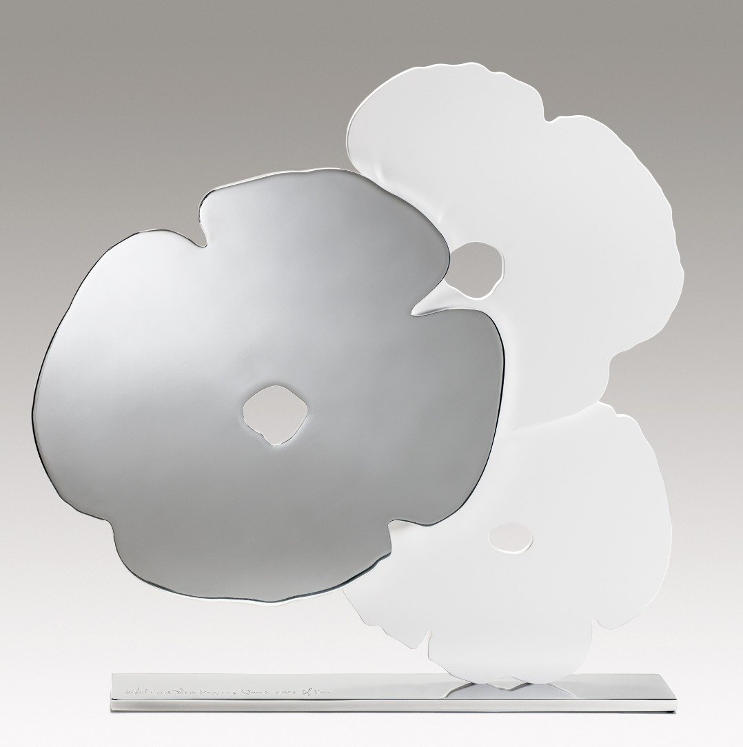 Donald Sultan - White and Silver Poppies - 2022