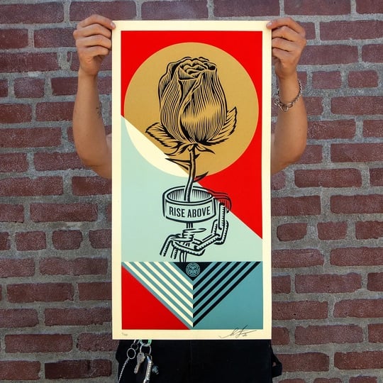 Shepard Fairey - Rise Above Rose Geometric - 2022