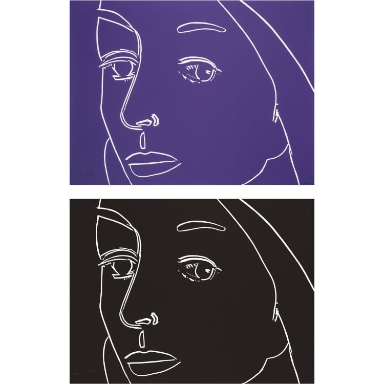Alex Katz - Ada (Black and Purple) - 2022
