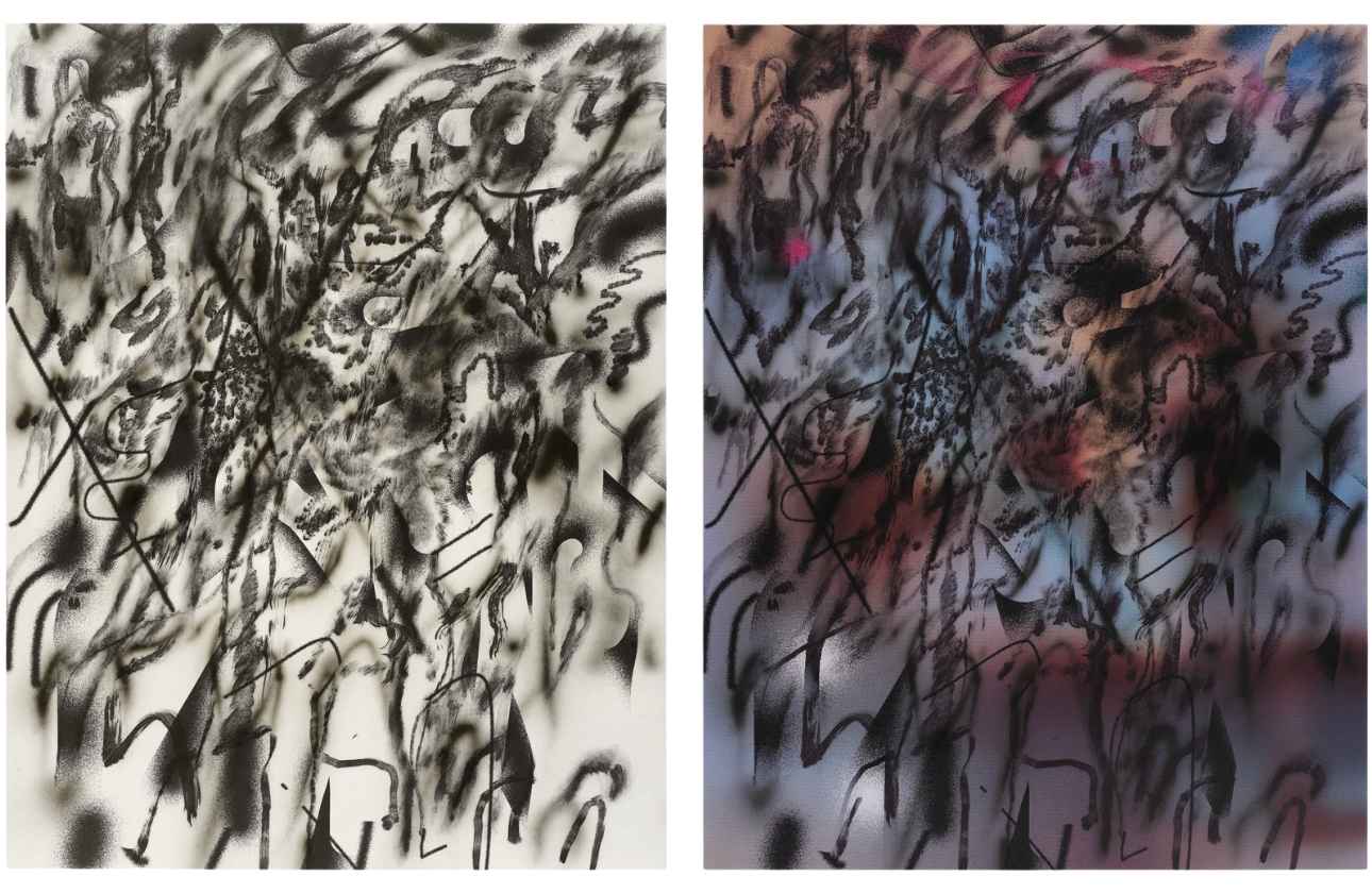 Julie Mehretu - Corner of Lake and Minnehaha (Blue and Smoke)