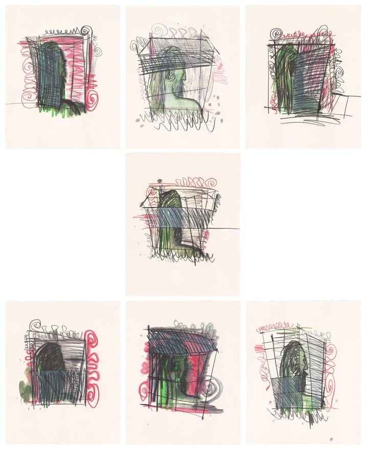 Carroll Dunham - Green Self Models - 2022