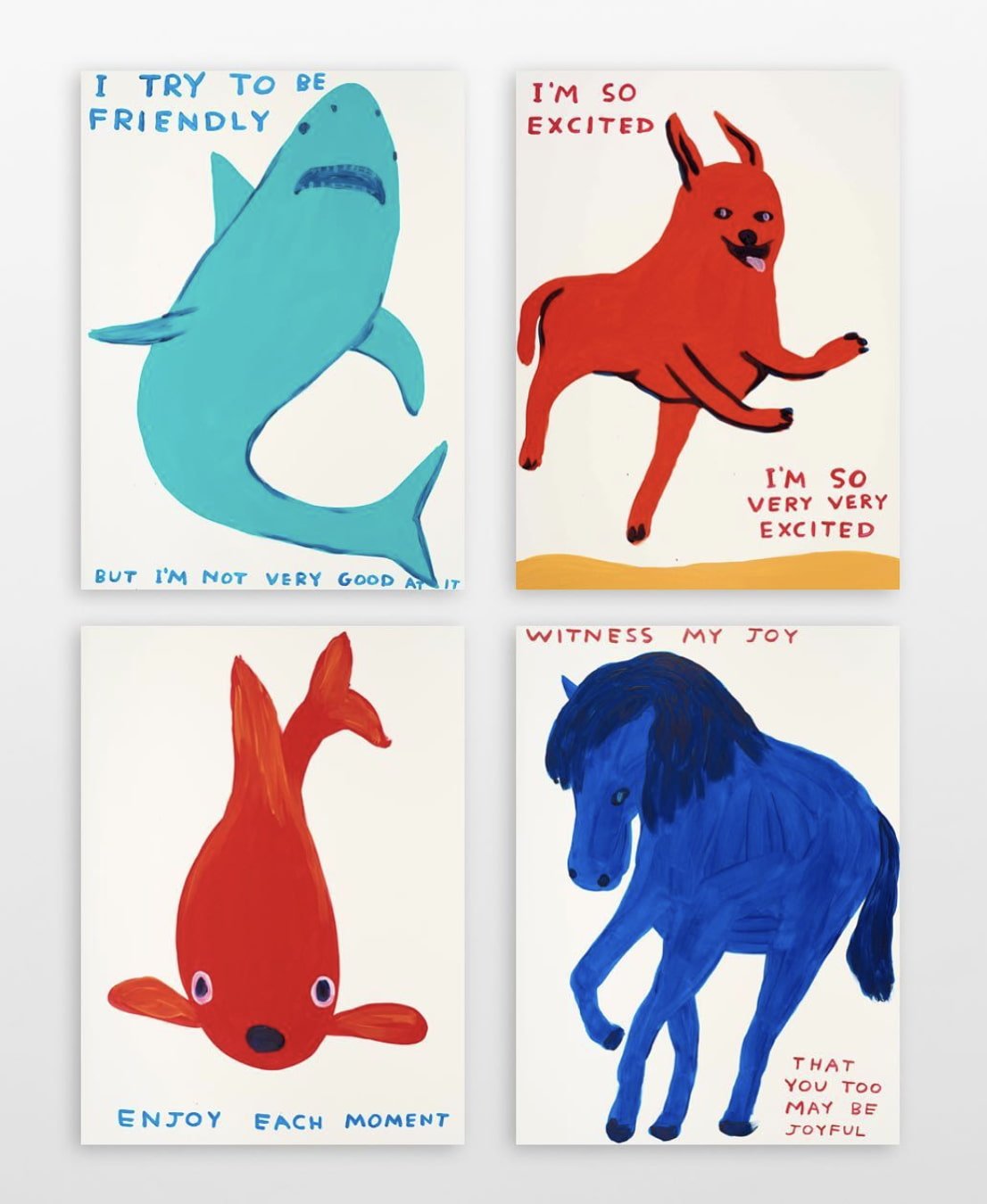 David Shrigley - Four New Limited Edition Screenprints - 2022