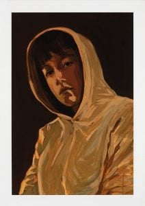 Claire Tabouret - Self-Portrait with a Hood (Pink) - 2021