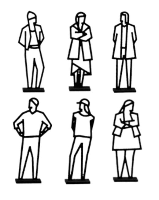 Julian Opie - Miniature Standing Figure Statuettes - 2023