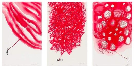 Chiharu Shiota - Connected to the Universe - Red Waves, Red Lines, Red Circles - 2023