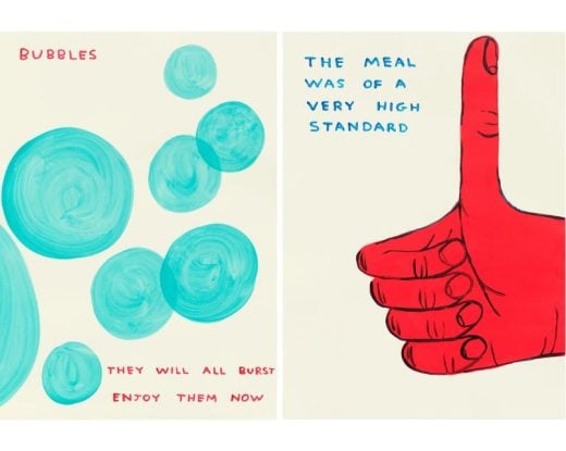 David Shrigley - Bubbles and The Meal - Two New Unique Paintings