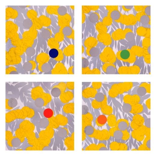 Donald Sultan - Mimosas Suite in Blue, Green, Red and Orange - 2024