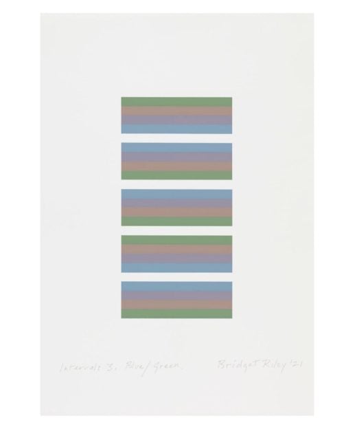 Bridget Riley - Intervals 3 (Blue/Green) - Framed - 2021