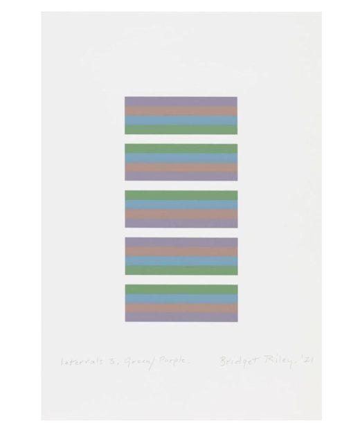 Bridget Riley - Intervals 3 (Green/Purple) - Framed - 2021