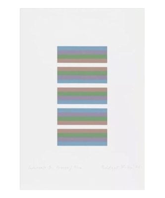 Bridget Riley - Intervals 3 (Orange/Blue) - Framed - 2021