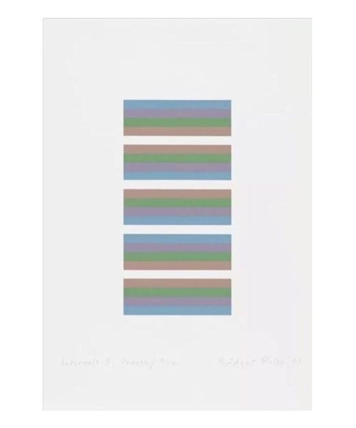 Bridget Riley - Intervals 3 (Orange/Blue) - Framed - 2021