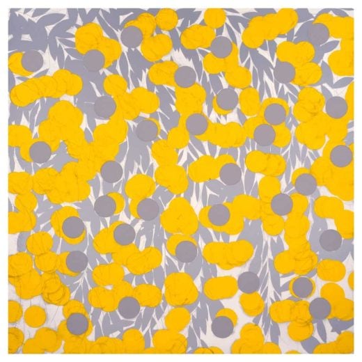 Donald Sultan - Yellow with Silver & Cement Mimosa, June 13, 2024 - 2024