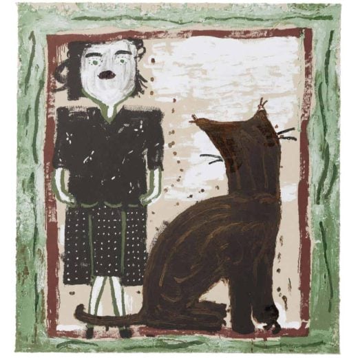Rose Wylie - Party Clothes (RW and Cat) - 2024