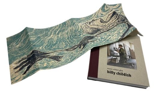 Billy Childish - mann schürt glut - Book and Woodcut Print - 2024