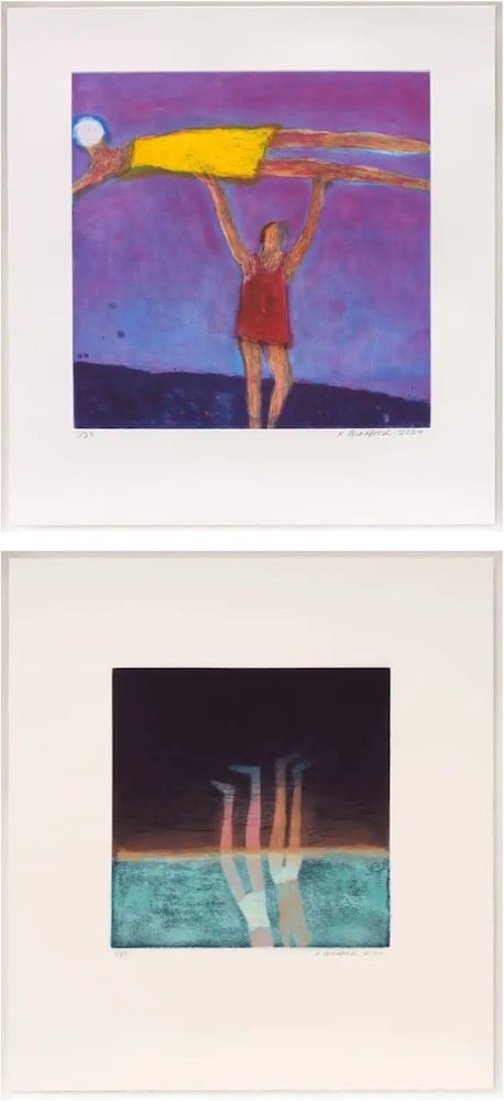 Katherine Bradford - Woman Holding Woman & Divers - 2025