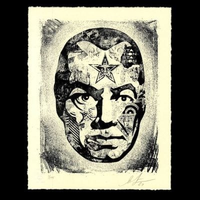 Shepard Fairey - Big Brother LetterPress - 2024.  