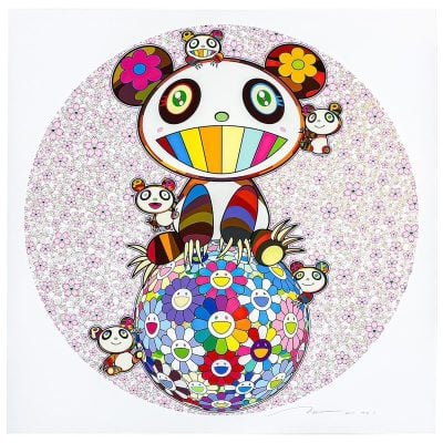 Takashi Murakami - Happiness on a Spring Day. Mother and Child Panda. - 2025