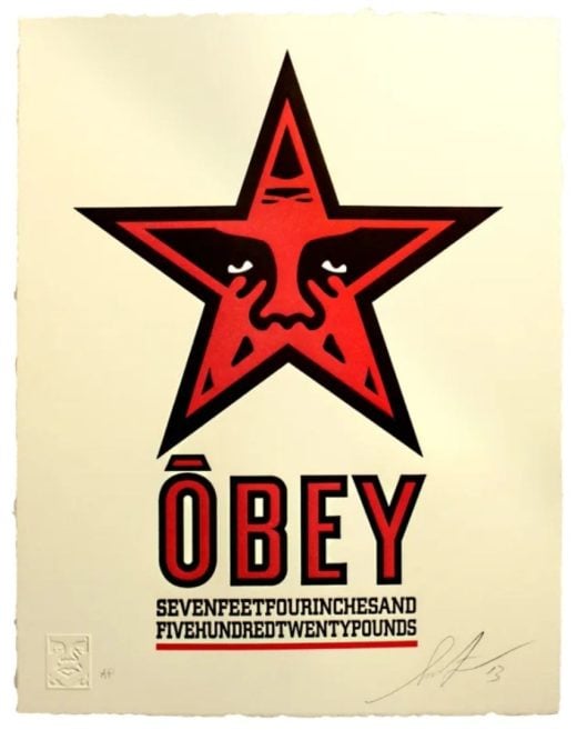 Private Collection - Shepard Fairey- OBEY STAR LETTERPRESS - 2013