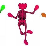 Private Collection - KAWS - Green, Pink and Orange Companion Skeleton - 2007