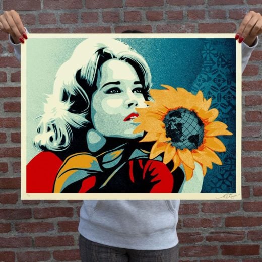 Shepard Fairey - Earth Emissary (Jane Fonda)