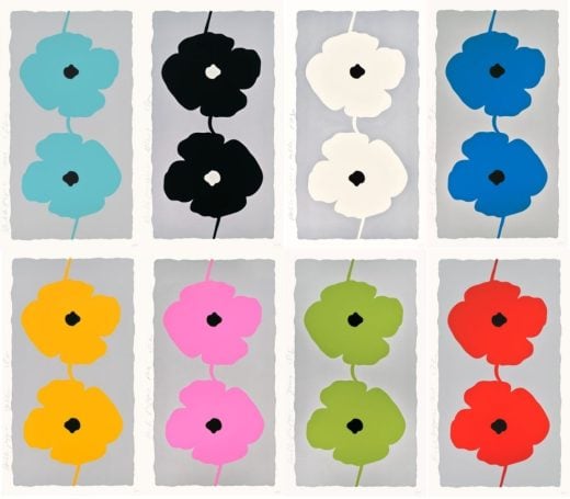 Donald Sultan - Double Poppies - 2025