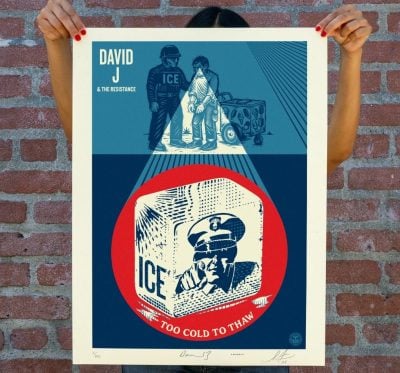 Shepard Fairey, David J and Tomo77ICE - Too Cold to Thaw (print)