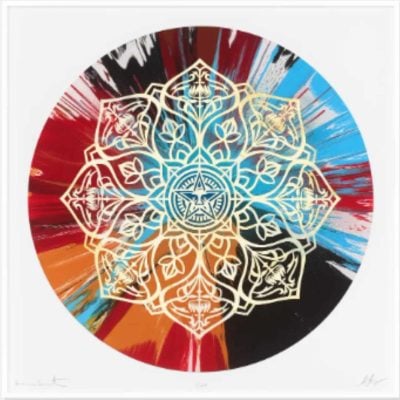 Shepard Fairey X Damien Hirst - TT3-1 - Beautiful Controlling Ornate Mandala 3 Spin Painting - 2025