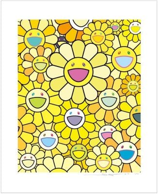 Takashi Murakami -Flowers and Prosperity Golden Yellow - 2025