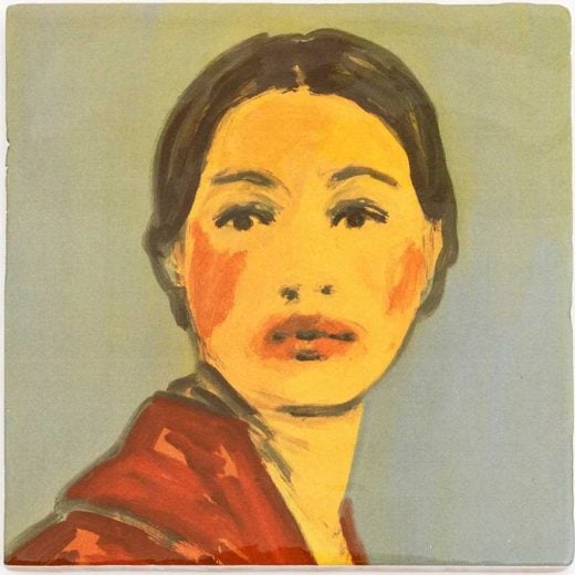 Claire Tabouret - Makeup (red coat) tile - 2025